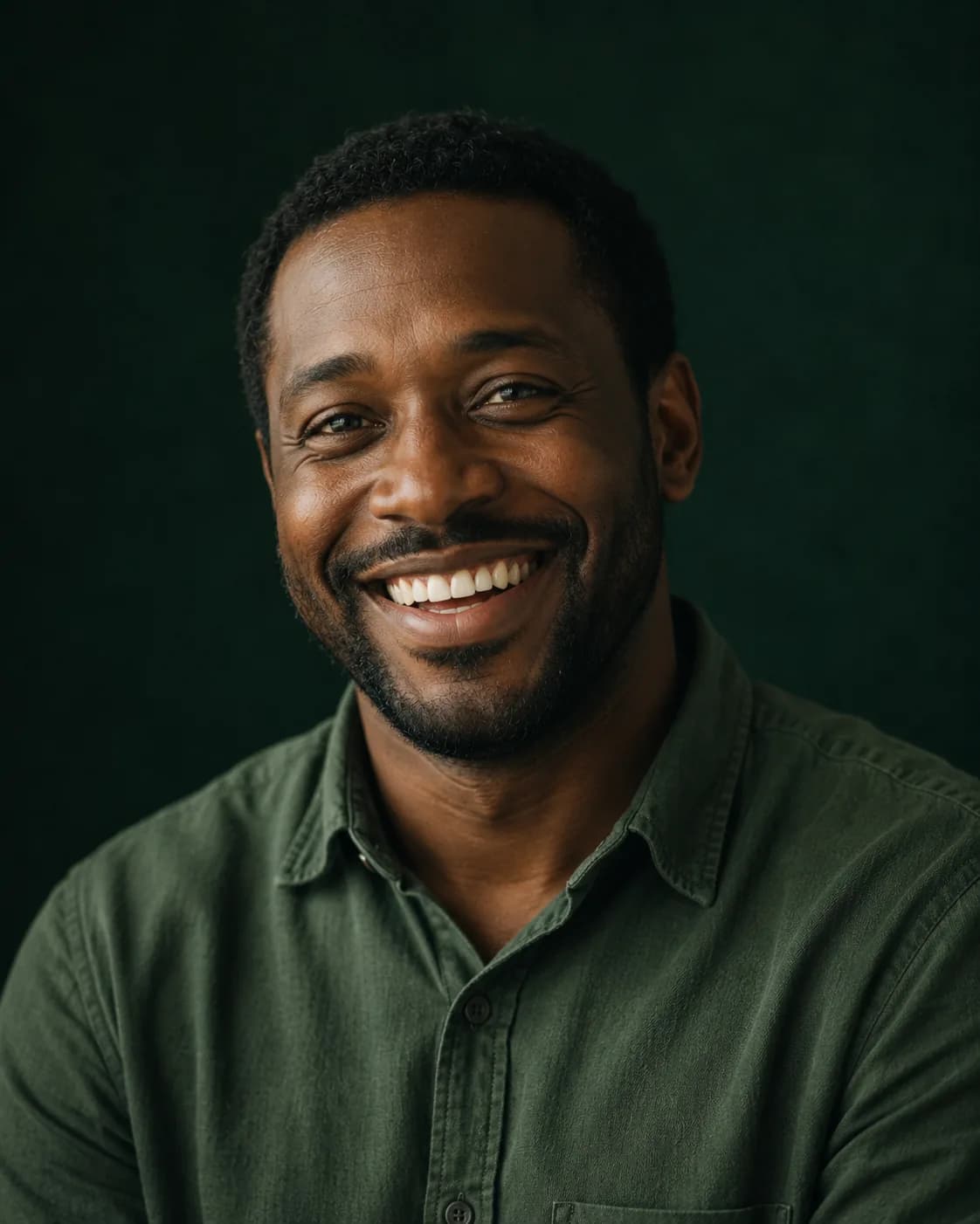 Marcus, a man in his late thirties with a warm smile