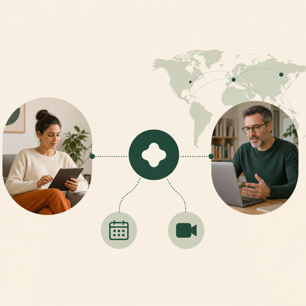 InnerHub connecting a client and therapy practitioner online