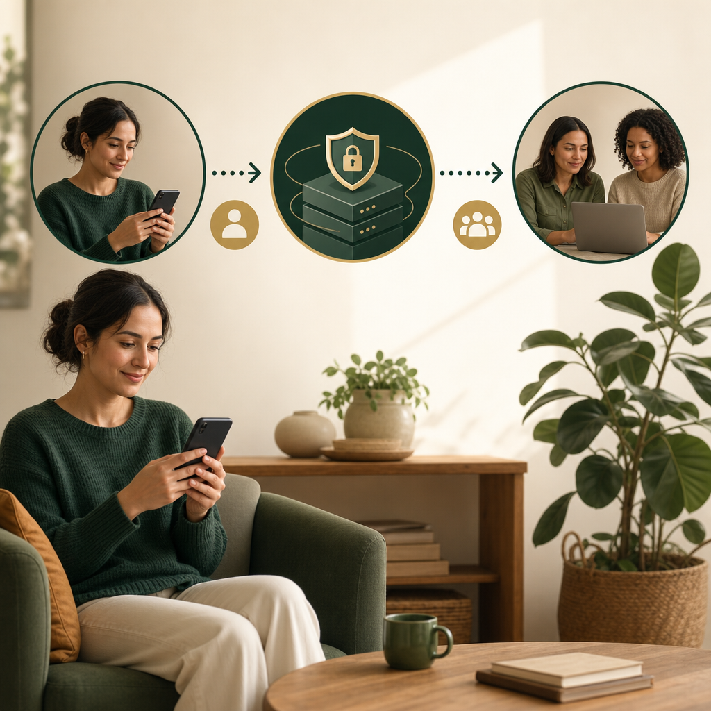 Secure flow of contact details through an online platform