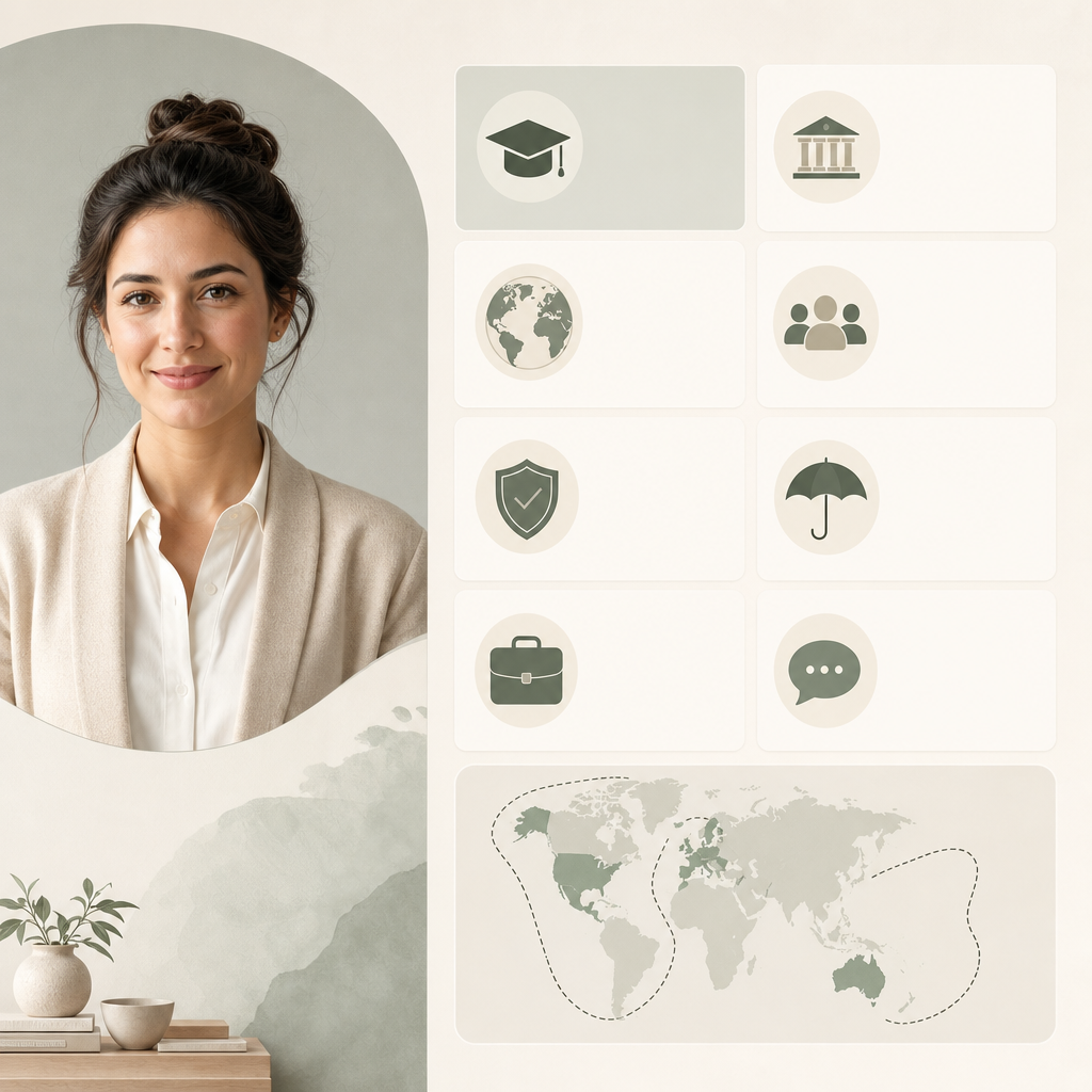 Practitioner profile showing credentials, experience and service boundaries